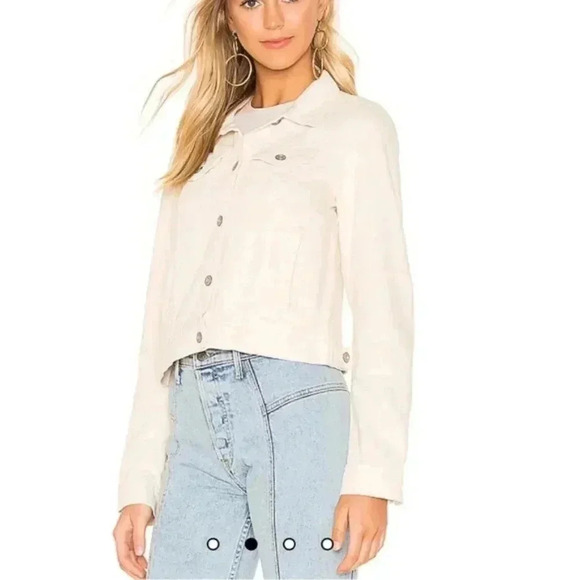 Free People Rumors Denim Jacket in Ivory Size Small OB933373 - Picture 1 of 15